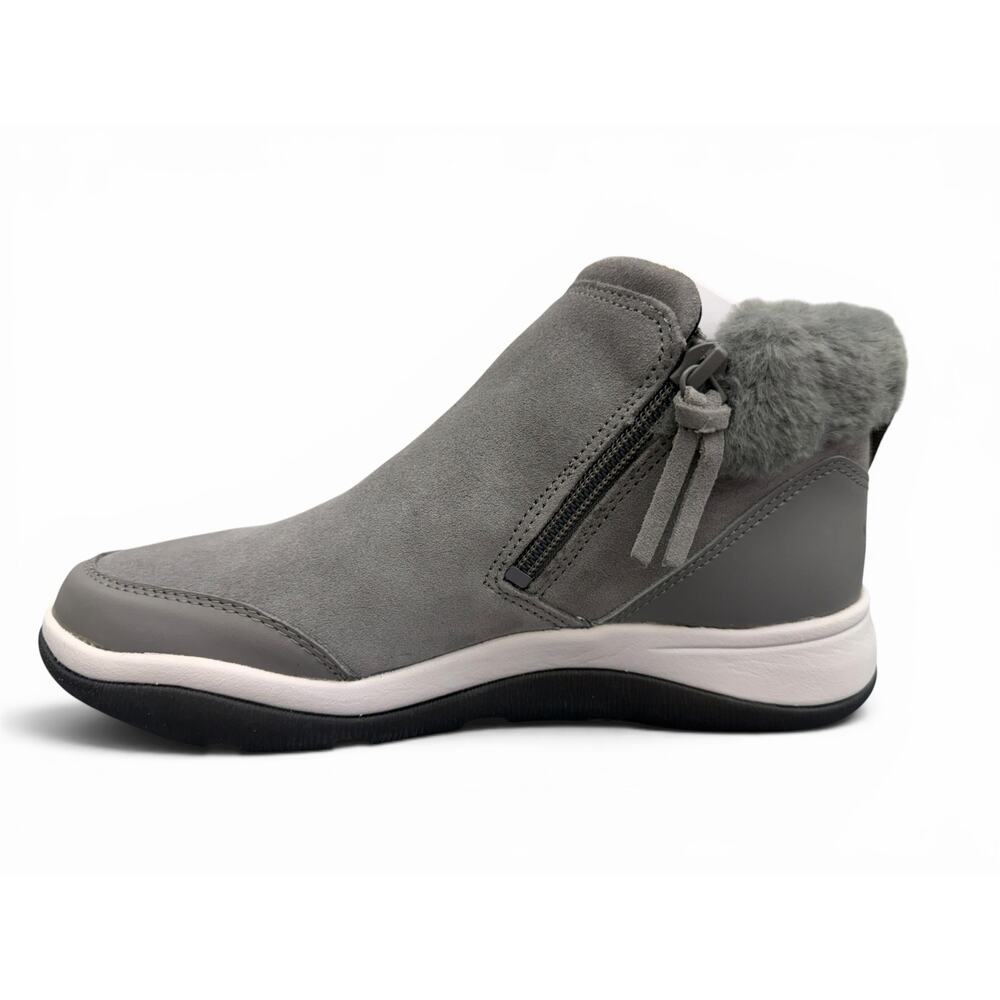 Vionic Charcoal Faux Suede Faux Fur Zip Ankle Booties Women’s 6.5 M - Picture 3 of 9